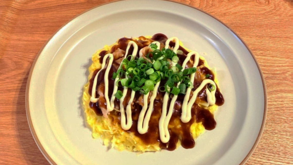 レンジで作れる♪米粉のもちふわお好み焼き